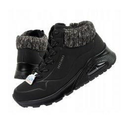 Buty damskie Skechers Uno Darling Daze. Czarne obuwie sportowe damskie Skechers, bez wzorów, ze skóry, bez zapięcia, trekkingowe. Za 319.00 zł.