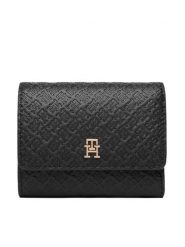Tommy Hilfiger Portfel Th Icon Trifold Mono AW0AW18484 Czarny. Czarne portfele damskie Tommy Hilfiger, ze skóry. Za 289.99 zł.
