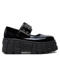 Półbuty Altercore. Czarne półbuty damskie Altercore, bez wzorów, bez obcasa, na koturnie, bez zapięcia. Za 199.99 zł.