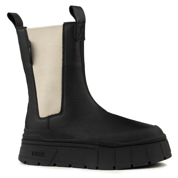 Buty damskie botki sportowe Puma MAYZE STACK CHELSEA. Brązowe obuwie sportowe damskie Puma, bez wzorów, bez zapięcia, trekkingowe. W wyprzedaży za 259.00 zł.