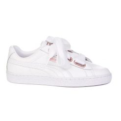 PUMA Basket Heart Leather Wns ZLN 0354 – Białe skórzane trampki. Białe trampki męskie Puma, bez wzorów, casualowe, bez zapięcia. Za 268.99 zł.