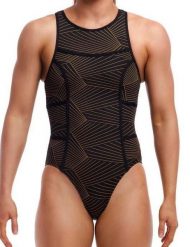 Strój pływacki Funkita Gold Weaver Hi Flyer zapinany na suwak. Czarne stroje kąpielowe damskie Funkita, s, bez wzorów. Za 229.00 zł.