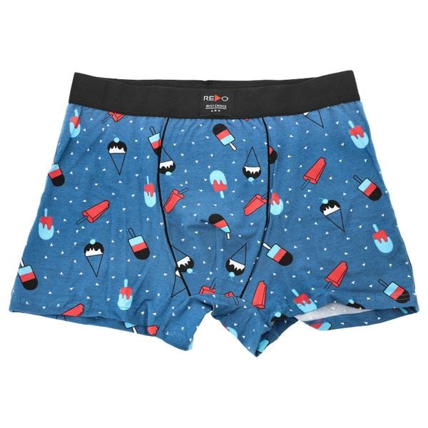 Niebieskie Męskie Bokserki Lody Redo. Niebieskie bokserki męskie Redo, bez wzorów, z bawełny. Za 29.99 zł.