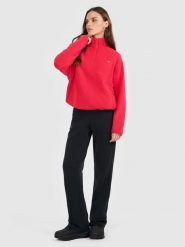 4F Spodnie dresowe z modalem damskie - czarne XL. Czarne spodnie dresowe damskie 4F, bez wzorów, z dresówki, z podwyższonym stanem, trekkingowe. Za 189.99 zł.