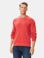 Tommy Jeans Sweter DM0DM22853 Koralowy Slim Fit. Pomarańczowe swetry męskie Tommy Jeans, l, bez wzorów, z bawełny, bez kołnierzyka, bez ramiączek. Za 369.99 zł.