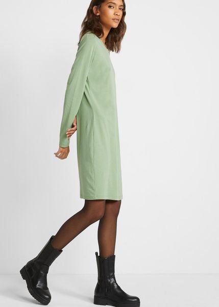 Dopasowana sukienka z dżerseju (2 szt.). Czarne sukienki damskie bonprix, bez wzorów, z dżerseju, bez kołnierzyka, bez ramiączek, dopasowane. Za 109.99 zł.