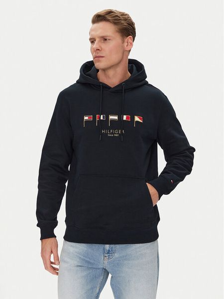 Tommy Hilfiger Bluza Multi Flags MW0MW38666 Granatowy Regular Fit. Niebieskie bluzy męskie Tommy Hilfiger, l, bez wzorów, z bawełny, bez ramiączek, bez kaptura. Za 369.99 zł.