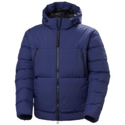 Kurtka z kapturem Helly Hansen W22 Arc. Niebieskie kurtki sportowe damskie Helly Hansen, na zimę, bez wzorów, z puchu, bez ramiączek, z kapturem, narciarskie. W wyprzedaży za 1,884.00 zł.