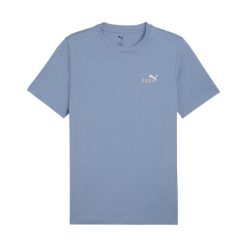 Koszulka z małym logo Puma N° 1 Essentials. Niebieskie koszulki sportowe męskie Puma, m, bez wzorów, z bawełny, bez ramiączek, na fitness i siłownię. Za 72.00 zł.