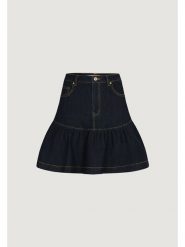 Morgan Spódnica jeansowa 261-JSOUBIA Granatowy Regular Fit. Niebieskie spódnice damskie Morgan, bez wzorów, z bawełny. Za 279.99 zł.