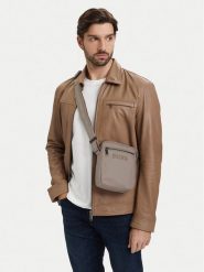 BOSS Saszetka Catch 3.0 NS Zip 50511961 Beżowy. Brązowe saszetki i nerki męskie Boss, bez wzorów, z materiału. Za 449.99 zł.