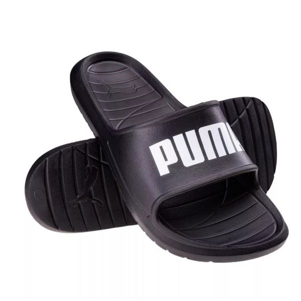 Klapki męskie Puma Divecat V2 Lite. Czarne klapki damskie Puma, bez wzorów, z materiału, bez zapięcia. Za 82.09 zł.