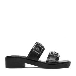 Klapki Beverly Hills Polo Club. Czarne klapki damskie Beverly Hills Polo Club, bez wzorów, bez obcasa, bez zapięcia. Za 179.99 zł.