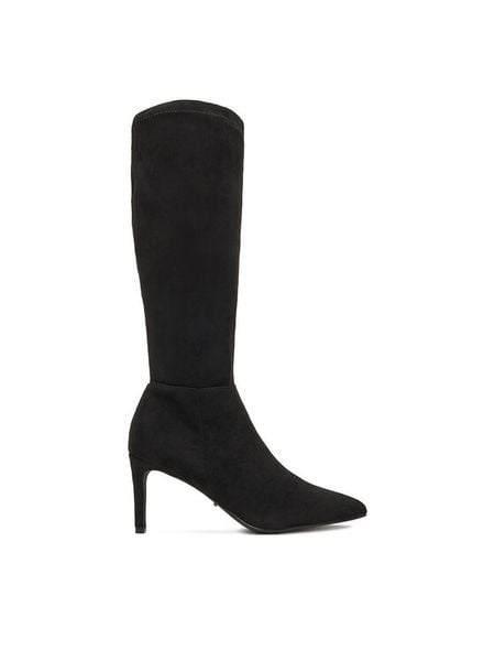 DeeZee Kozaki CEO-R25AW09641 Czarny. Czarne kozaki damskie DeeZee, bez wzorów, z materiału, bez obcasa, na szpilce, bez zapięcia. Za 239.99 zł.