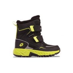 Buty trapery zimowe ocieplane LOTTO ALSTYNE TEX K. Czarne trapery damskie Lotto, bez zapięcia. W wyprzedaży za 124.00 zł.