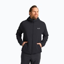 Kurtka softshell męska Jack Wolfskin Prelight Ins. Czarne kurtki sportowe męskie Jack Wolfskin, m, bez wzorów, z softshellu, bez kaptura, trekkingowe. Za 729.99 zł.