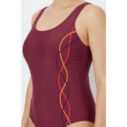 Damskie Strój kąpielowy ozdobne lamówki bez miękkich miseczek okrągły dekolt. Fioletowe stroje kąpielowe damskie Ulla Popken, plus size, bez wzorów, z elastanu. W wyprzedaży za 111.99 zł.