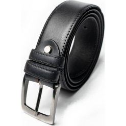 Pasek męski czarny PSN-01-D1 BLACK. Czarne paski męskie Inny, ze skóry, klasyczne. Za 31.99 zł.