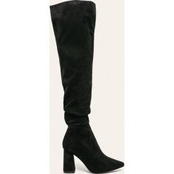 Public Desire - Kozaki. Czarne kozaki damskie Public Desire, bez wzorów, z materiału, bez obcasa, na obcasie, bez zapięcia. Za 249.90 zł.