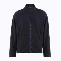 Kurtka do biegania damska PUMA Winter Tech Polar Fleece. Czarne kurtki sportowe damskie Puma, bez wzorów, z polaru, bez ramiączek, bez kaptura, do biegania. Za 299.99 zł.