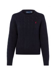 Polo Ralph Lauren Sweter damski z dzianiny Kobiety Bawełna niebieski jednolity, L. Niebieskie swetry nierozpinane damskie Polo Ralph Lauren, l, bez wzorów, z bawełny, klasyczne, bez kołnierzyka, bez ramiączek. Za 989.95 zł.