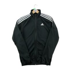 Second life - Kurtka dresowa męska - Stan bardzo dobry. Czarne kurtki sportowe męskie Adidas, m, bez wzorów, z dresówki, bez kaptura, na fitness i siłownię. Za 143.46 zł.