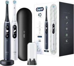 Szczoteczka magnetyczna Oral-B iO 7 Duo biały/czarny. Białe szczoteczki elektryczne Oral-B. W wyprzedaży za 999.00 zł.