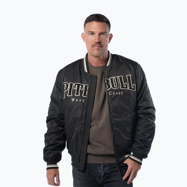Kurtka męska Pitbull Detroit Baseball. Czarne kurtki męskie PITBULL, m, bez wzorów, z materiału, sportowe, bez kaptura. Za 309.99 zł.