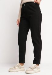 Czarne Jeansy Mom Fit z Elastycznej Bawełny Lapiras. Czarne jeansy damskie Born2be, z aplikacjami, z bawełny, eleganckie, z podwyższonym stanem. Za 84.99 zł.
