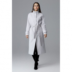 Długi płaszcz reglan m624. Szare płaszcze damskie Global, m, bez wzorów, eleganckie, bez kołnierzyka, bez kaptura. Za 299.00 zł.