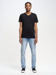 Koszulka męska v-neck z bawełny supima czarna Supiclassicov 906. Czarne t-shirty męskie BIG STAR, l, bez wzorów, z bawełny, bez kołnierzyka, bez ramiączek. Za 119.99 zł.