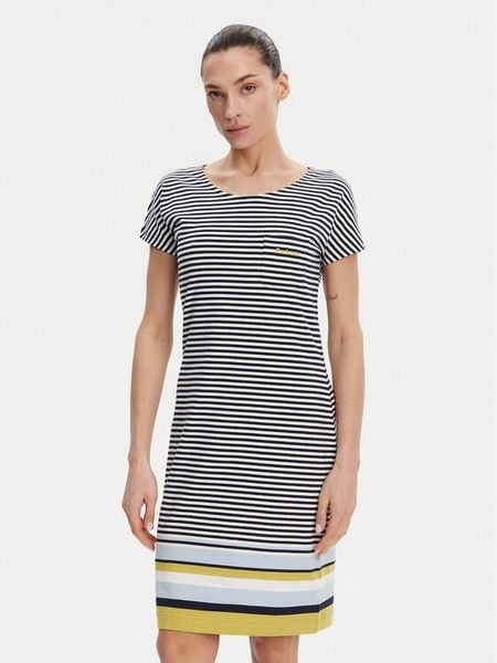 Barbour Sukienka codzienna Harewood LDR0297BL63 Granatowy Regular Fit. Niebieskie sukienki damskie Barbour, na co dzień, bez wzorów, z bawełny, bez kołnierzyka, bez ramiączek, proste. Za 259.99 zł.