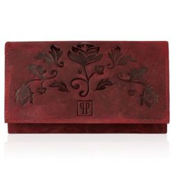 Portfel damski skórzany PAOLO PERUZZI czerwony T-44-RD. Czerwone portfele damskie Paolo Peruzzi, ze skóry. Za 74.99 zł.