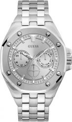 Zegarek Guess Zegarek męski Guess GW0278G1 srebrny. Szare zegarki męskie Guess, z aplikacjami, srebrne. Za 939.00 zł.
