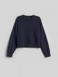 4F Bluza dresowa regular bez kaptura damska - granatowa XL. Niebieskie bluzy damskie 4F, uniwersalny, bez wzorów, z dresówki, klasyczne, bez ramiączek, bez kaptura. Za 149.99 zł.
