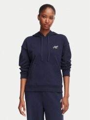 Lacoste Bluza SF8342 Granatowy Relaxed Fit. Niebieskie bluzy damskie Lacoste, bez wzorów, z bawełny, bez ramiączek, bez kaptura. Za 624.99 zł.