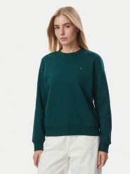 Tommy Jeans Bluza DW0DW19959 Zielony ciemny Regular Fit. Zielone bluzy damskie Tommy Jeans, s, bez wzorów, z bawełny, bez ramiączek, bez kaptura. Za 289.99 zł.