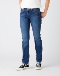 WRANGLER SLIM DAMSKIE SPODNIE JEANSOWE JEANSY DŻINSY GOOD LUCK W28LZG29W. Jeansy damskie Wrangler, bez wzorów, z jeansu. Za 219.99 zł.