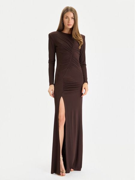 Gaudi Sukienka wieczorowa 521FD14008 Brązowy Slim Fit. Brązowe sukienki damskie Gaudi, l, bez wzorów, z syntetyku, wizytowe, bez kołnierzyka, bez ramiączek. Za 879.99 zł.