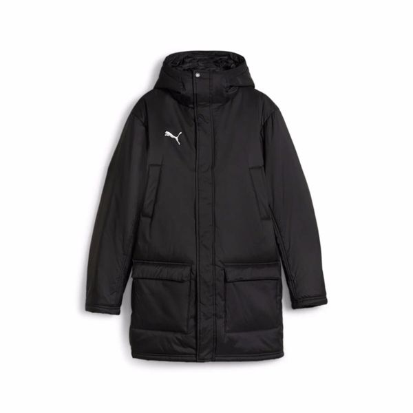 Kurtka puchowa Puma teamFinal. Czarne kurtki męskie Puma, l, bez wzorów, z materiału, z kapturem. Za 455.99 zł.