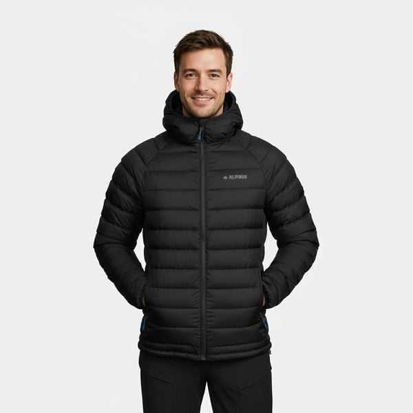 Kurtka męska Alpinus Hozat impregnacji DWR. Czarne kurtki męskie Alpinus, m, bez wzorów, z puchu, sportowe, bez kaptura. Za 349.00 zł.