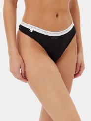 Lacoste Komplet stringów 8F1341 Czarny. Czarne majtki damskie Lacoste, z bawełny. Za 99.99 zł.