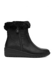 Clara Barson Botki CEO-RE23F677-5 Czarny. Czarne botki damskie Clara Barson, bez wzorów, z materiału, bez obcasa, na koturnie, bez zapięcia. Za 169.99 zł.
