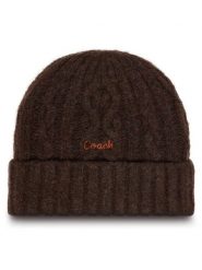 Coach Czapka CCL47 Brązowy. Brązowe czapki damskie Coach, na zimę, bez wzorów, z poliesteru. Za 259.99 zł.