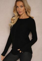 Czarny Casualowy Sweter z Ozdobnym Splotem Sealinea. Czarne swetry nierozpinane damskie Renee, l, z aplikacjami, z jeansu, casualowe, bez kołnierzyka, bez ramiączek. Za 69.99 zł.