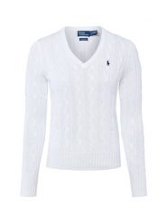 Polo Ralph Lauren Sweter damski z dzianiny Kobiety Bawełna biały jednolity, S. Białe swetry nierozpinane damskie Polo Ralph Lauren, s, bez wzorów, z bawełny, bez kołnierzyka, bez ramiączek. Za 989.95 zł.