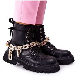Wysokie Stylowe Botki Czarne Grail. Czarne botki damskie bez wzorów, ze skóry ekologicznej, eleganckie, bez obcasa, bez zapięcia. Za 262.40 zł.