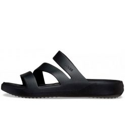 Klapki Crocs Getaway Strappy Z Klapkami Damskie. Czarne klapki damskie Crocs, na lato, bez wzorów, z materiału, bez obcasa, bez zapięcia. Za 278.99 zł.