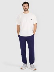 4F Spodnie dresowe joggery męskie - granatowe S. Niebieskie spodnie materiałowe męskie 4F, m, bez wzorów, z dresówki, trekkingowe. Za 179.99 zł.