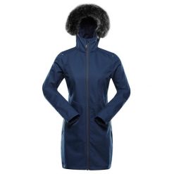 Płaszcz damski Alpine Pro Ibora. Niebieskie płaszcze damskie Alpine Pro, bez wzorów, bez kołnierzyka, bez kaptura. W wyprzedaży za 419.00 zł.